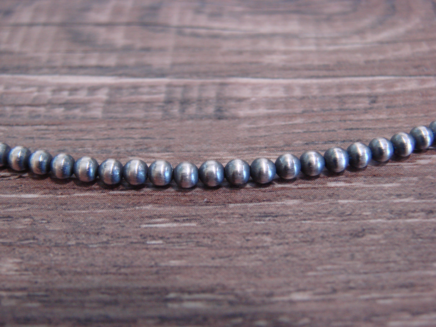 Native American Sterling Silver 3mm Navajo Pearl 20" Necklace - Mariano