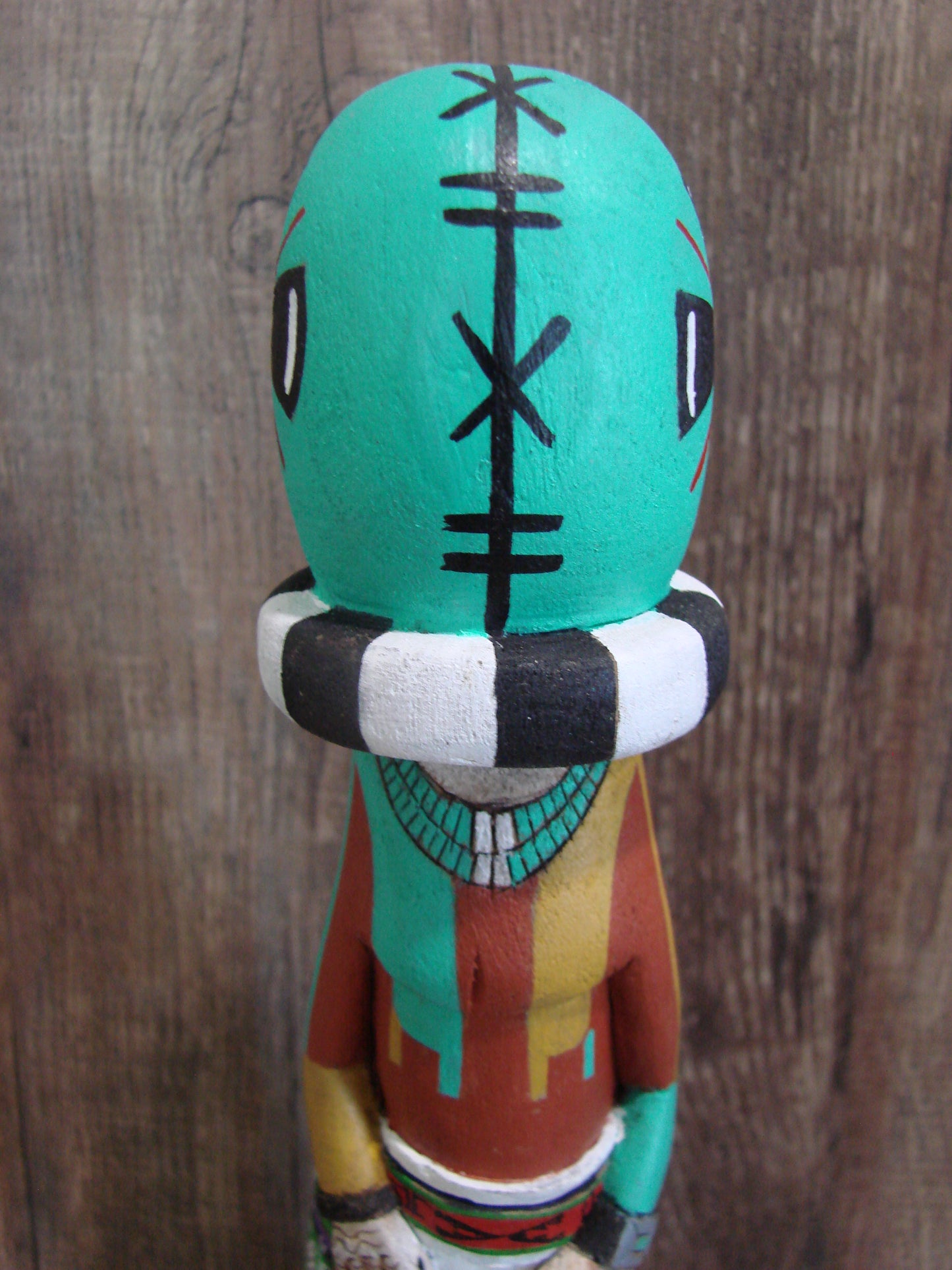 Hopi Indian Hand Carved Rattle Shalako Kachina Dancer by Wilmer Kaye
