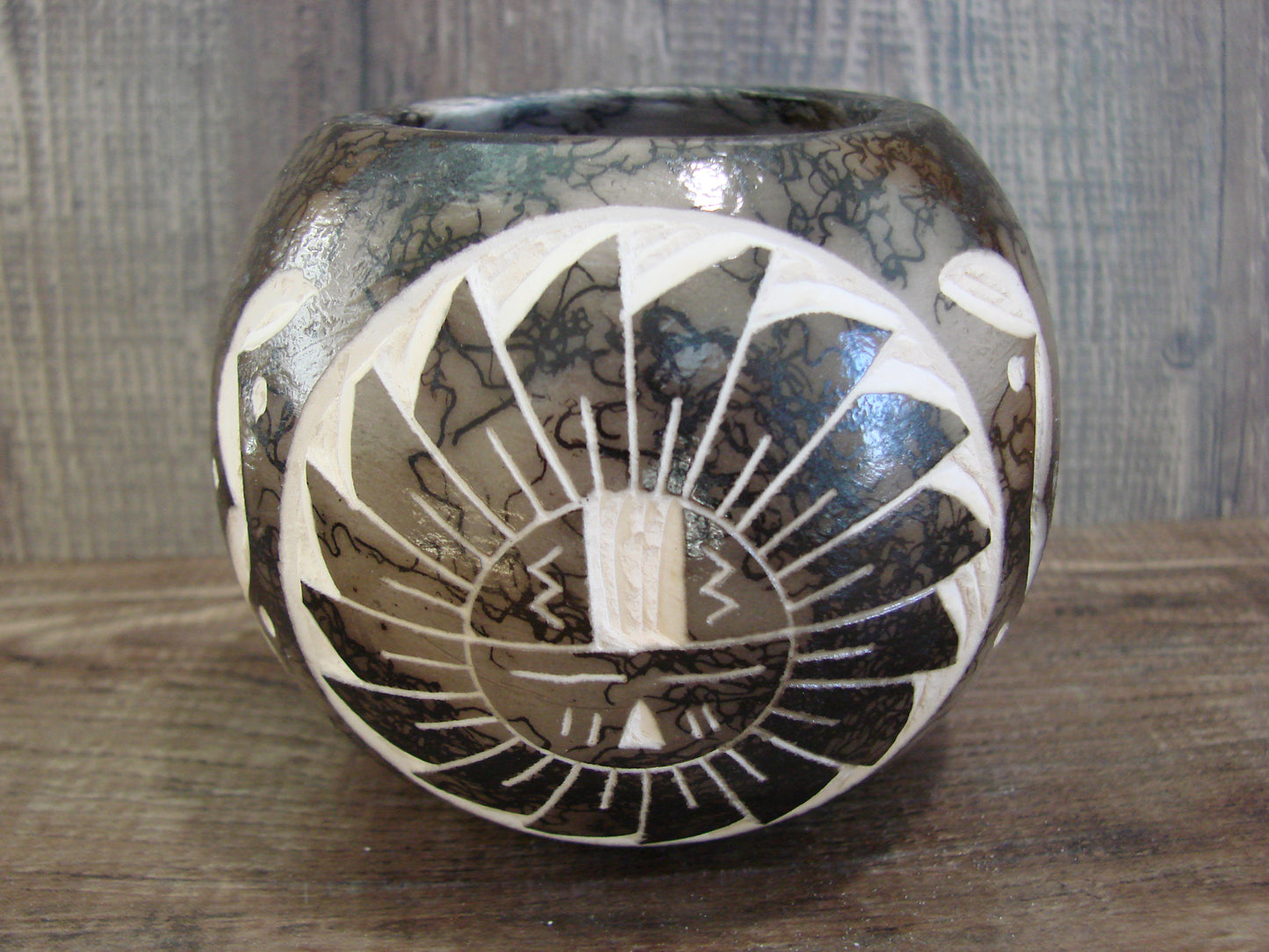 Native American Navajo Indian Horse Hair Pottery by Vail
