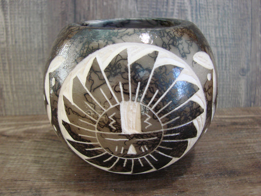 Native American Navajo Indian Horse Hair Pottery by Vail