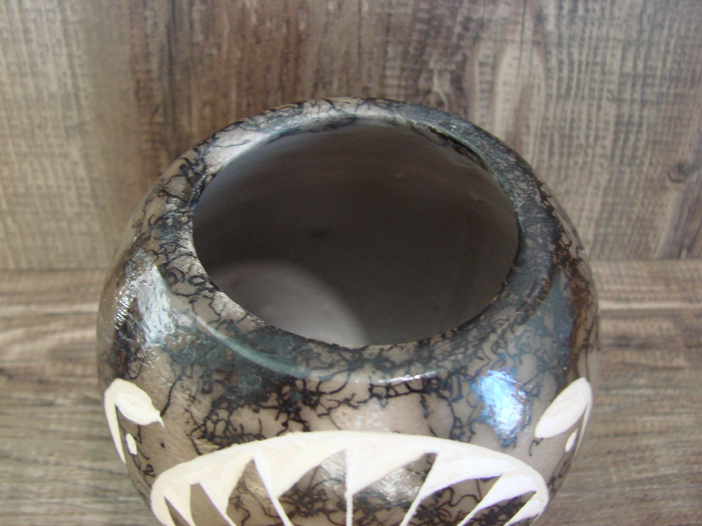 Native American Navajo Indian Horse Hair Pottery by Vail