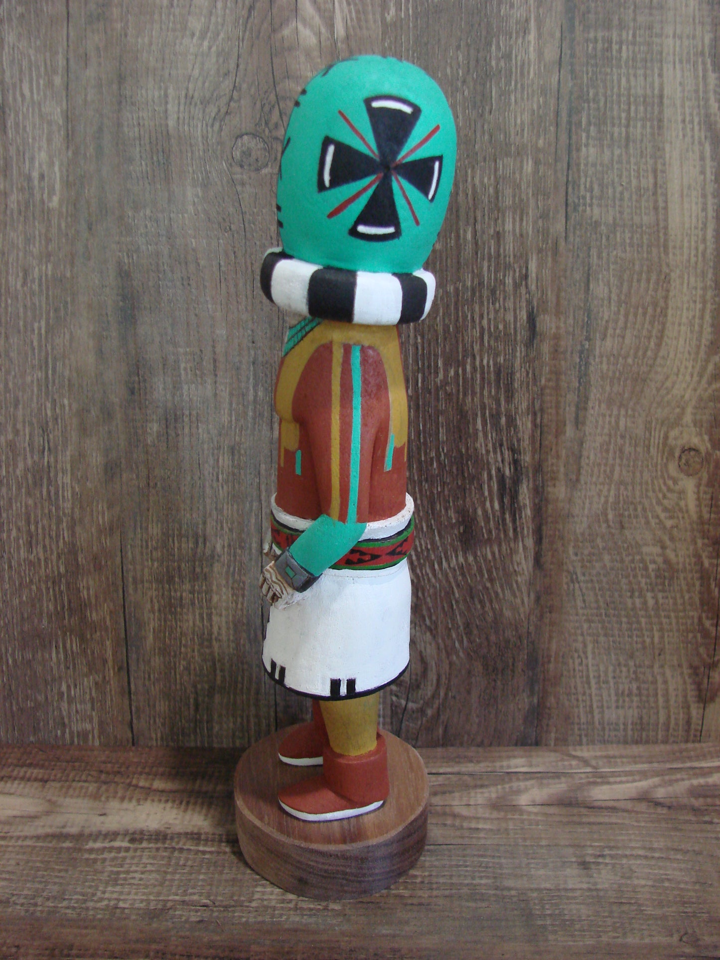 Hopi Indian Hand Carved Rattle Shalako Kachina Dancer by Wilmer Kaye