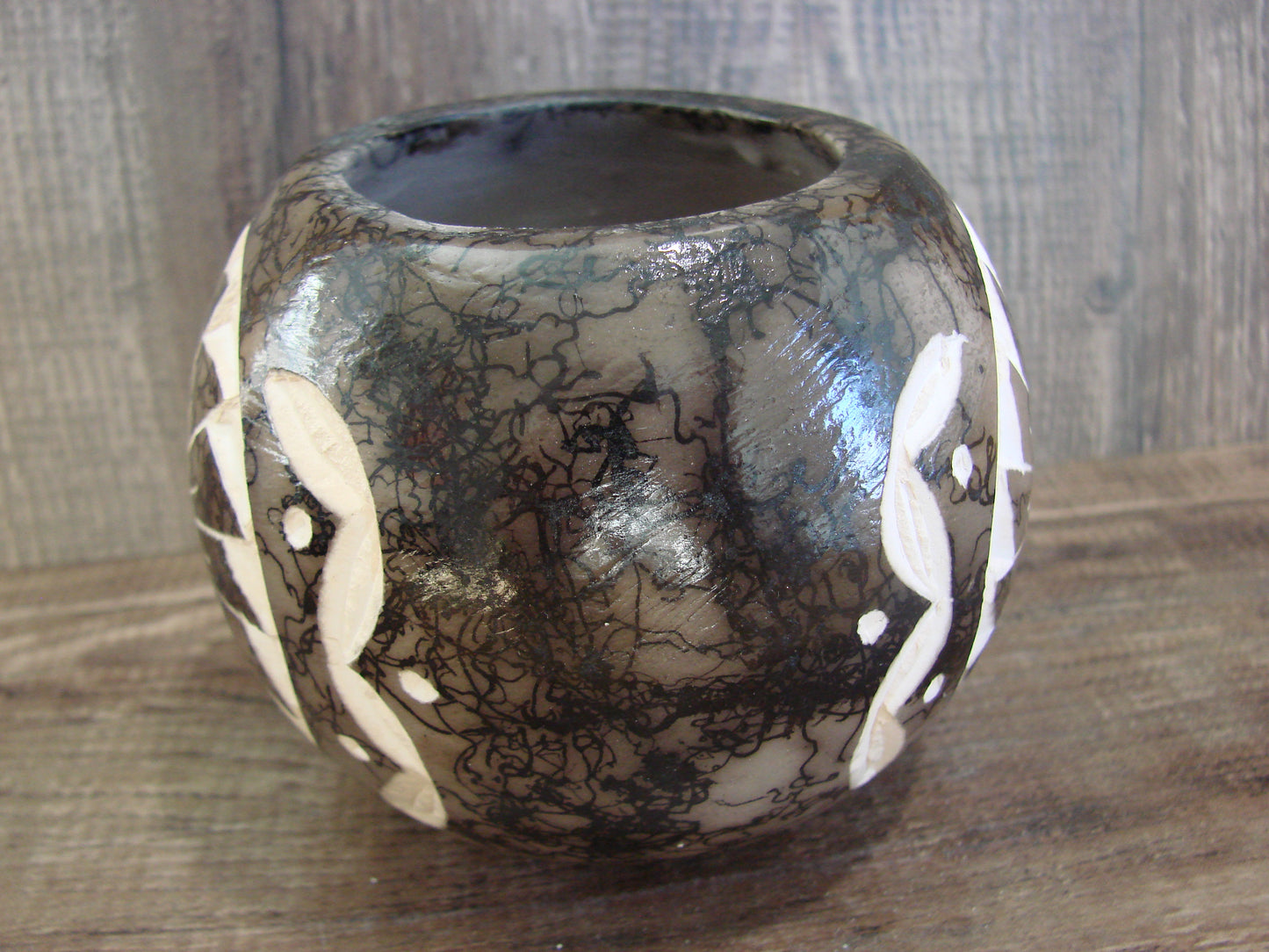 Native American Navajo Indian Horse Hair Pottery by Vail