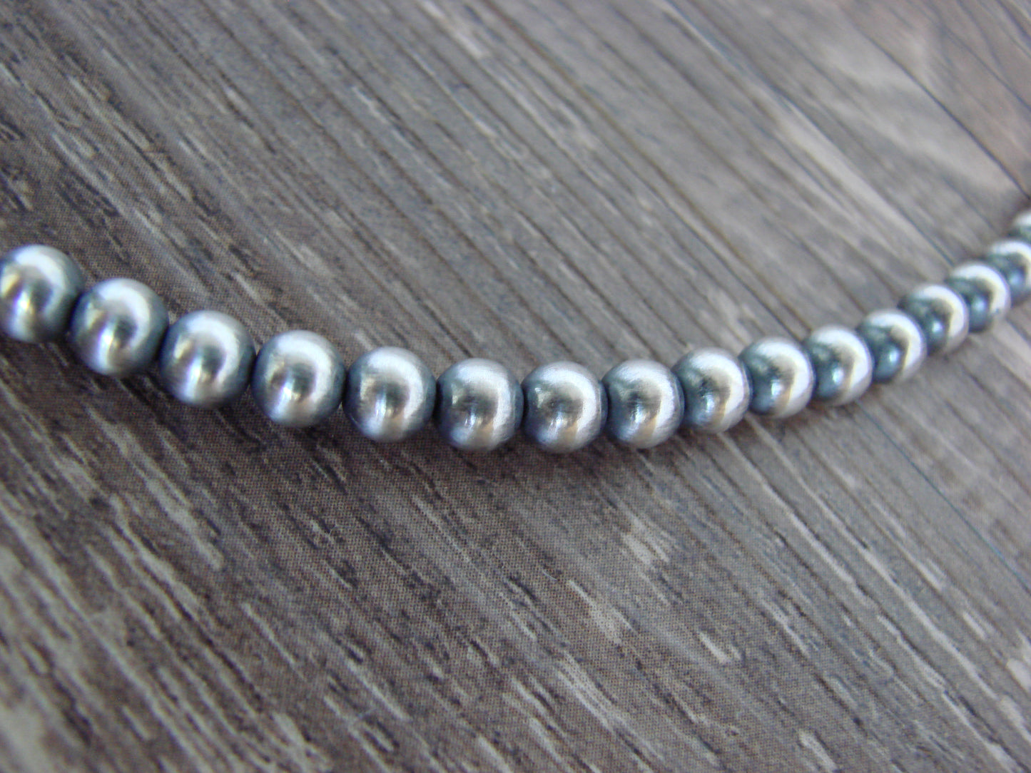 Native American 16" Sterling Silver & Turquoise Navajo Pearl Necklace by McCarthy