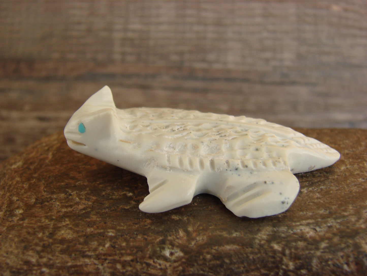 Native American Zuni Fish Rock Horned Toad Fetish - Livingston