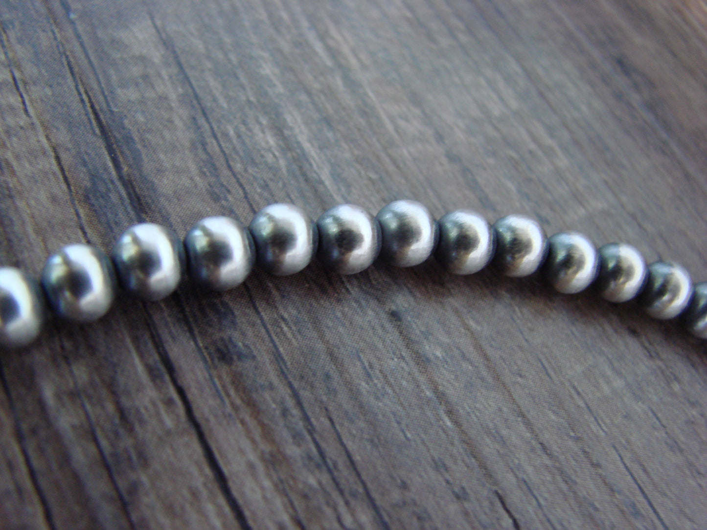 Native American 16" Sterling Silver & Turquoise Navajo Pearl Necklace by McCarthy