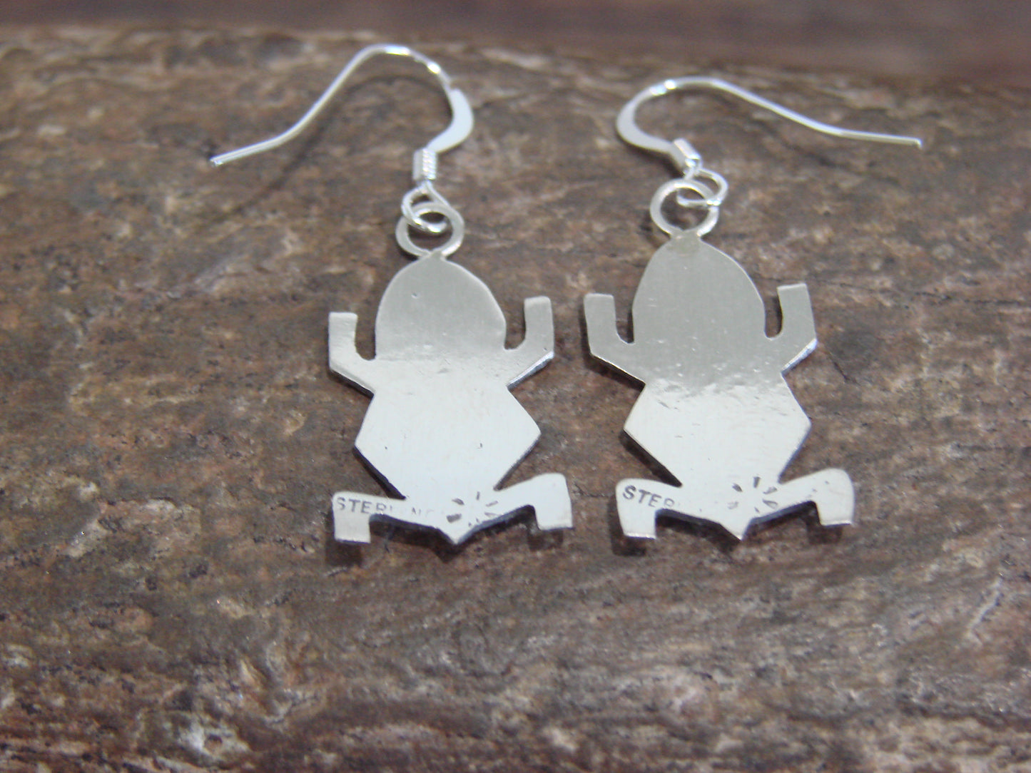 Native American Sterling Silver Horned Lizard Dangle Earrings by Gene