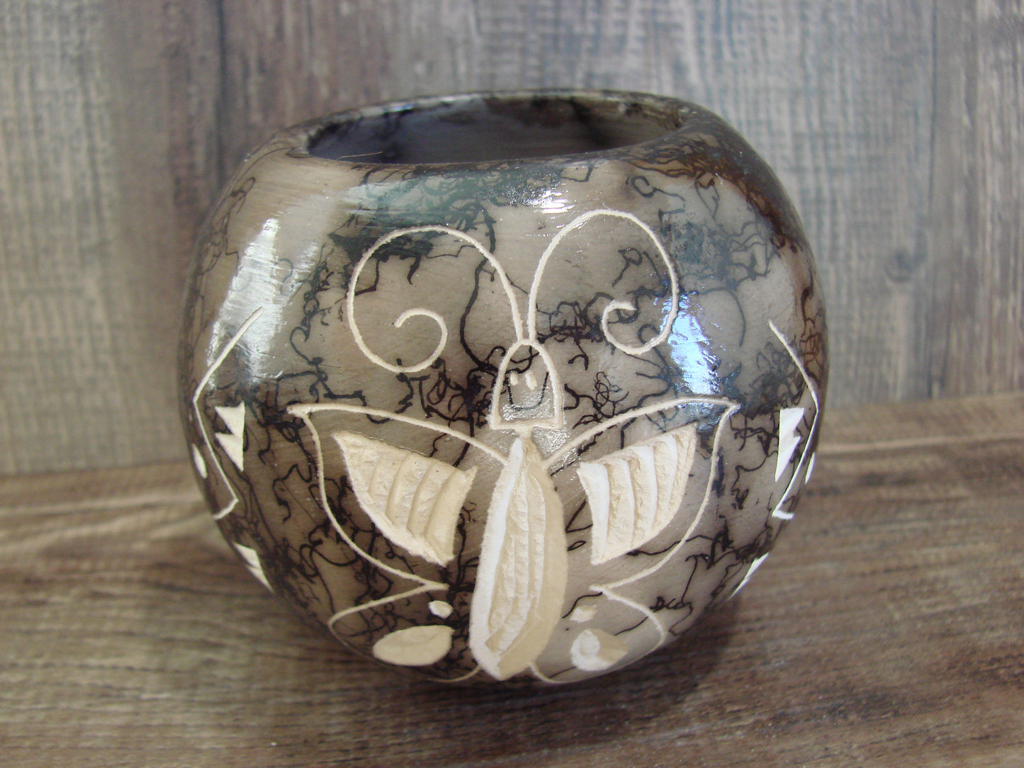 Native American Navajo Indian Horse Hair Pottery by Vail