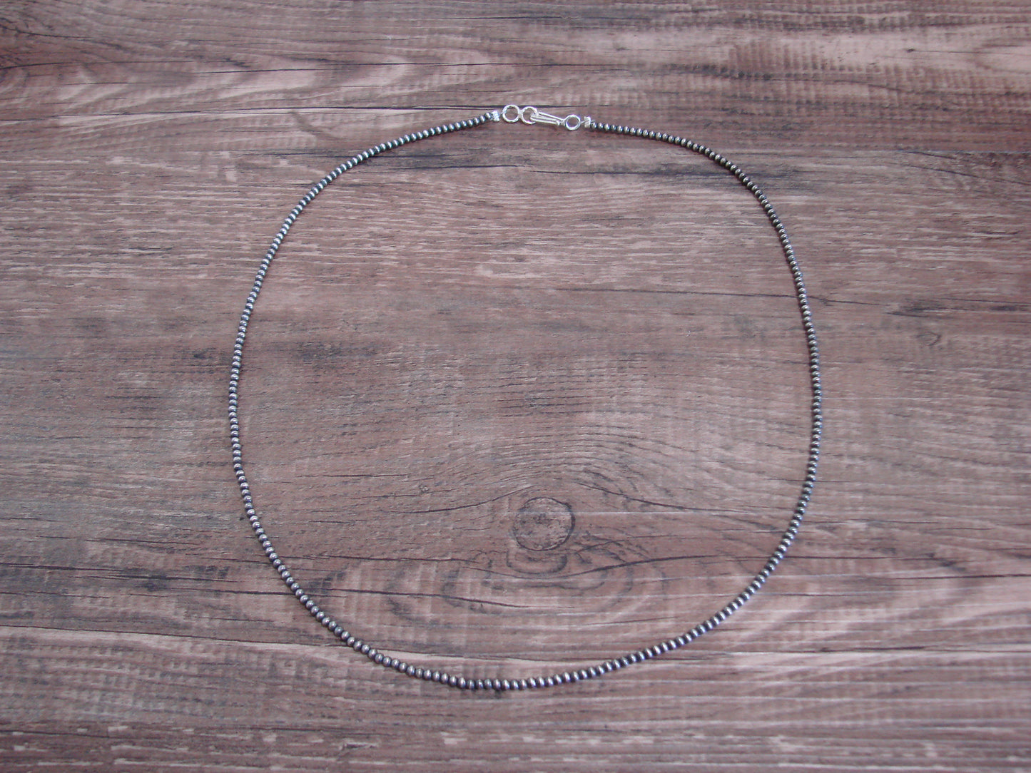 Native American Sterling Silver 2mm Navajo Pearl 18" Necklace - Mariano