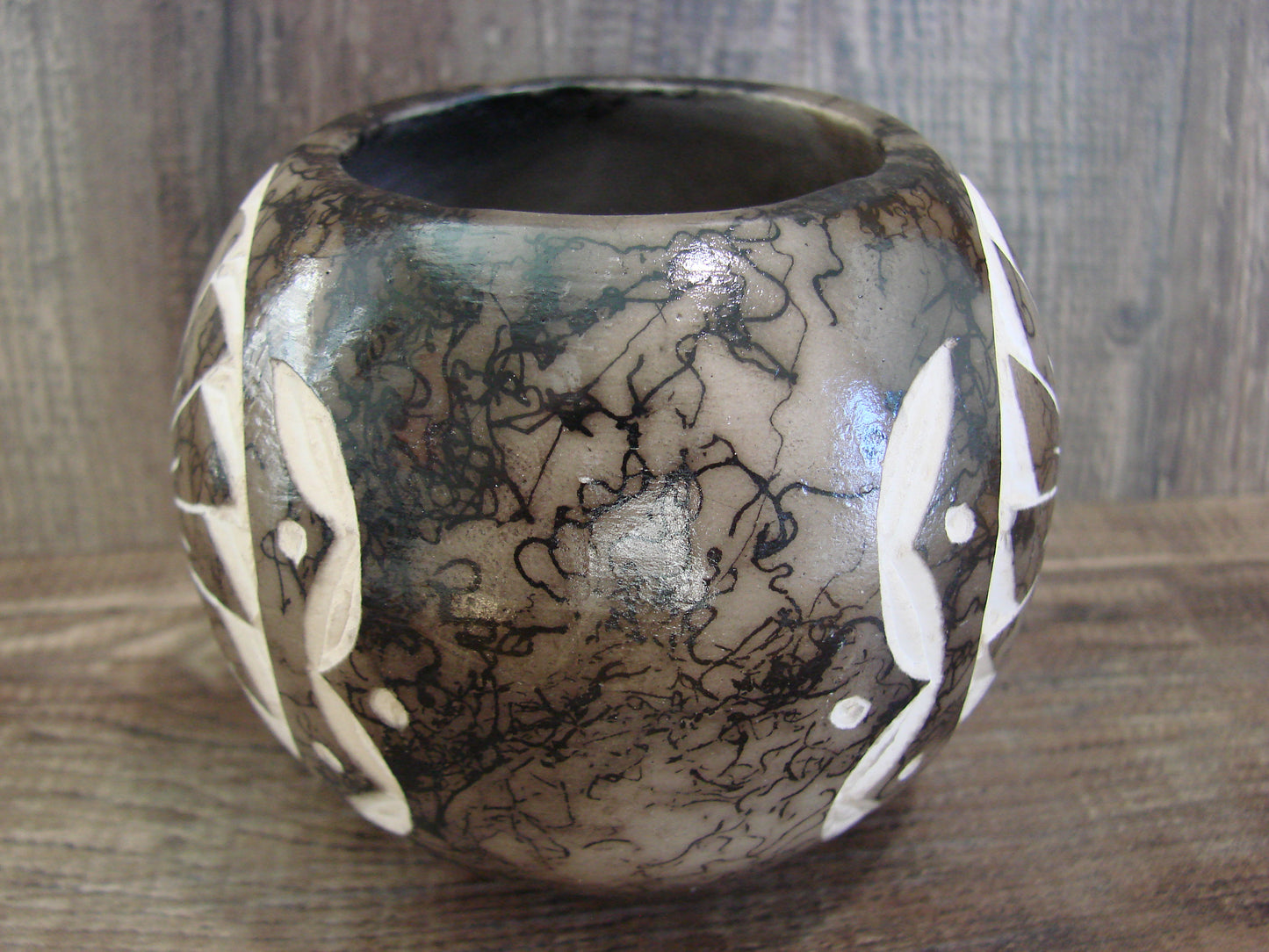 Native American Navajo Indian Horse Hair Pottery by Vail