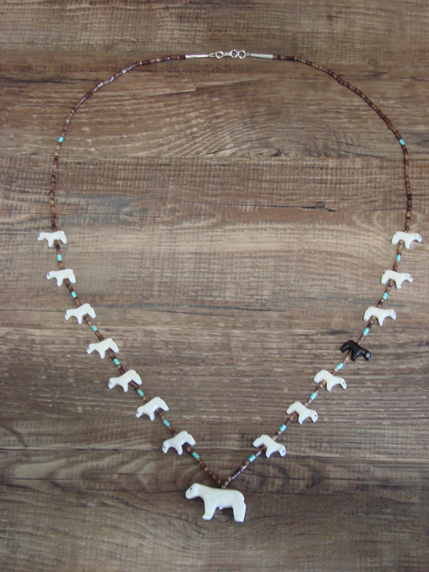 Native American Hand Carved Lamb Fetish Necklace - Laate