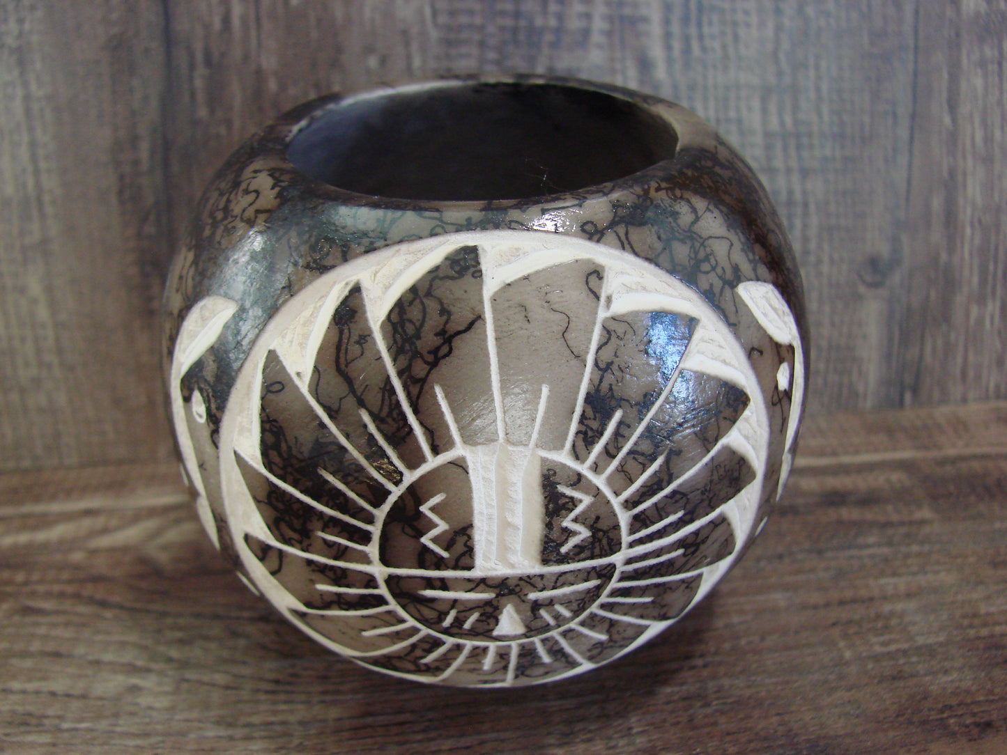 Native American Navajo Indian Horse Hair Pottery by Vail