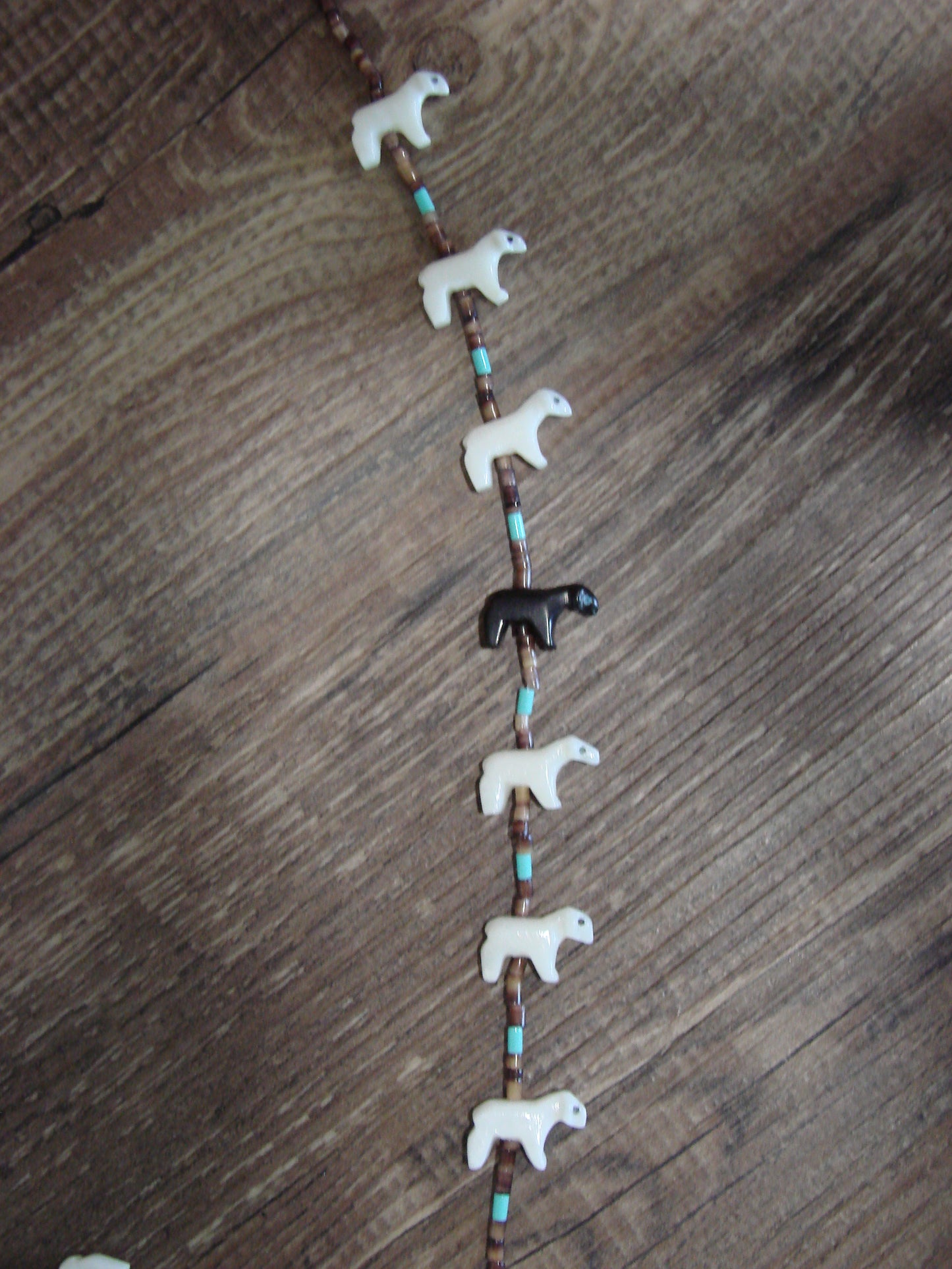 Native American Hand Carved Lamb Fetish Necklace - Laate