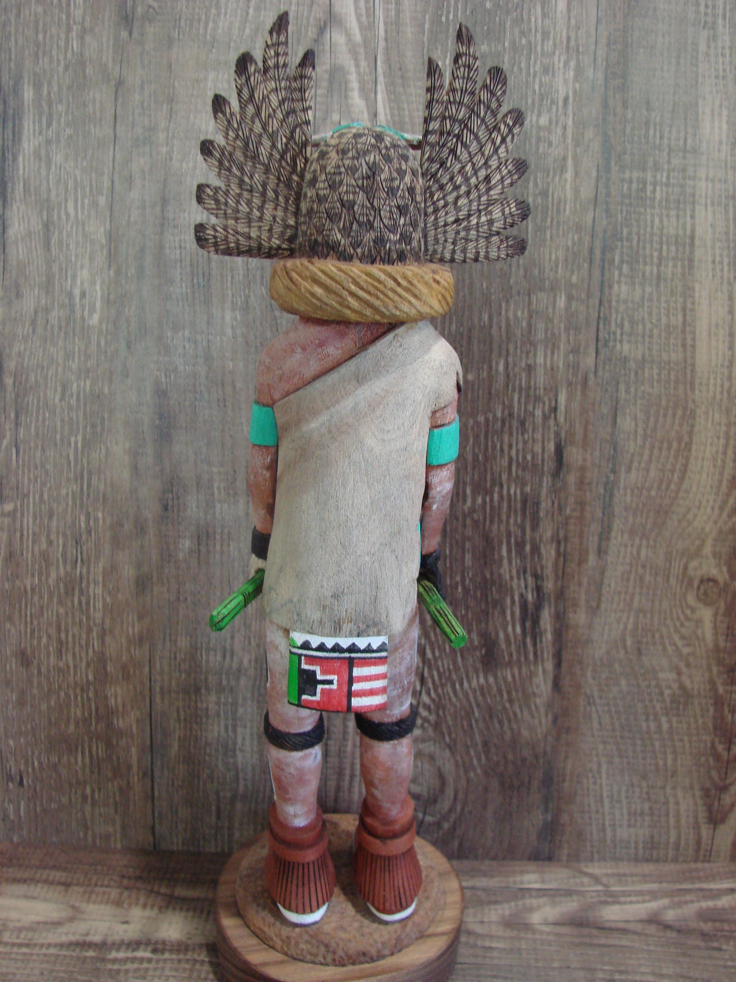 Hopi Indian Hand Carved Owl Warrior Shalako Kachina Dancer by Wilmer Kaye