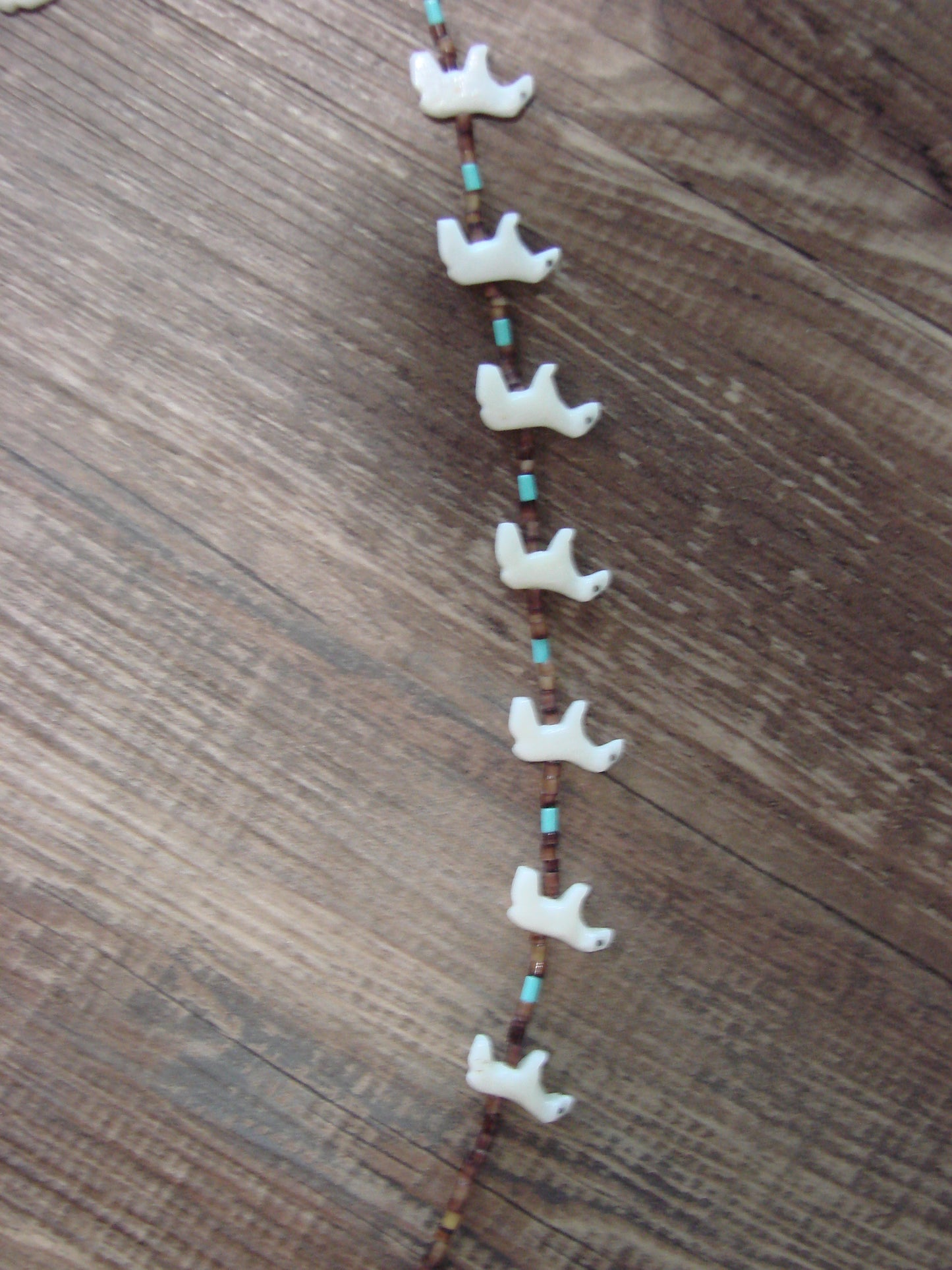 Native American Hand Carved Lamb Fetish Necklace - Laate