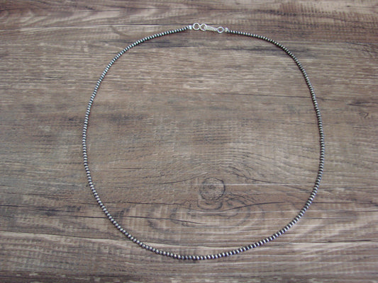 Native American Sterling Silver 2mm Navajo Pearl 18" Necklace - Mariano