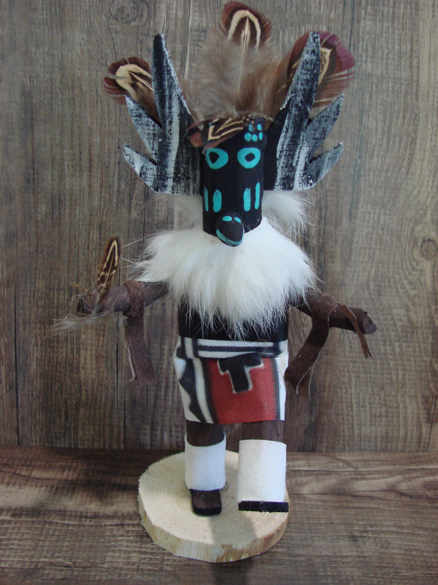 Native American Crow Kachina Dancer Signed E.W.