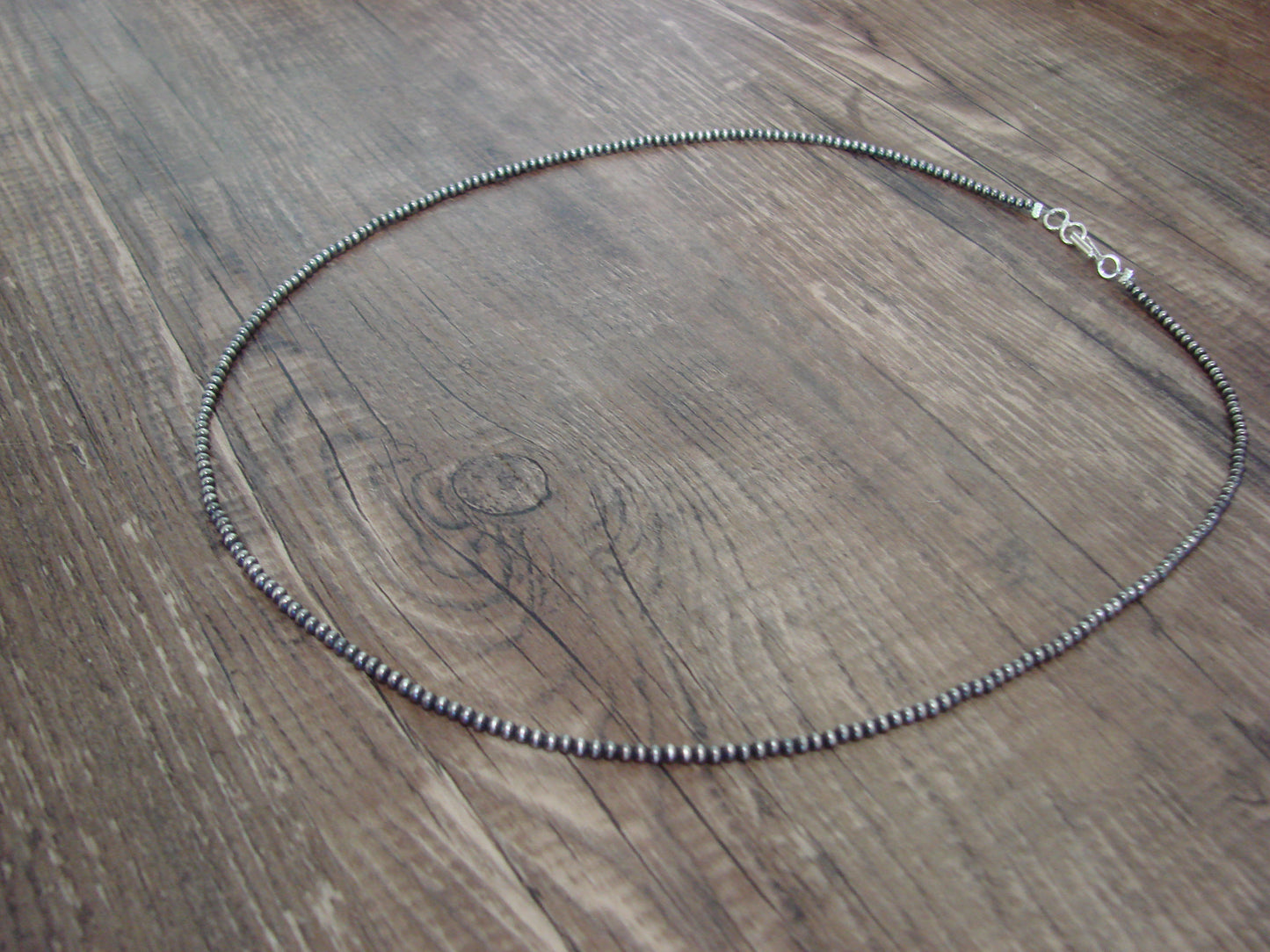 Native American Sterling Silver 2mm Navajo Pearl 18" Necklace - Mariano