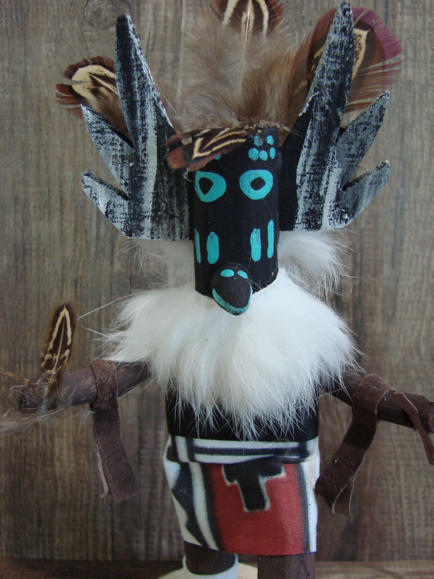 Native American Crow Kachina Dancer Signed E.W.