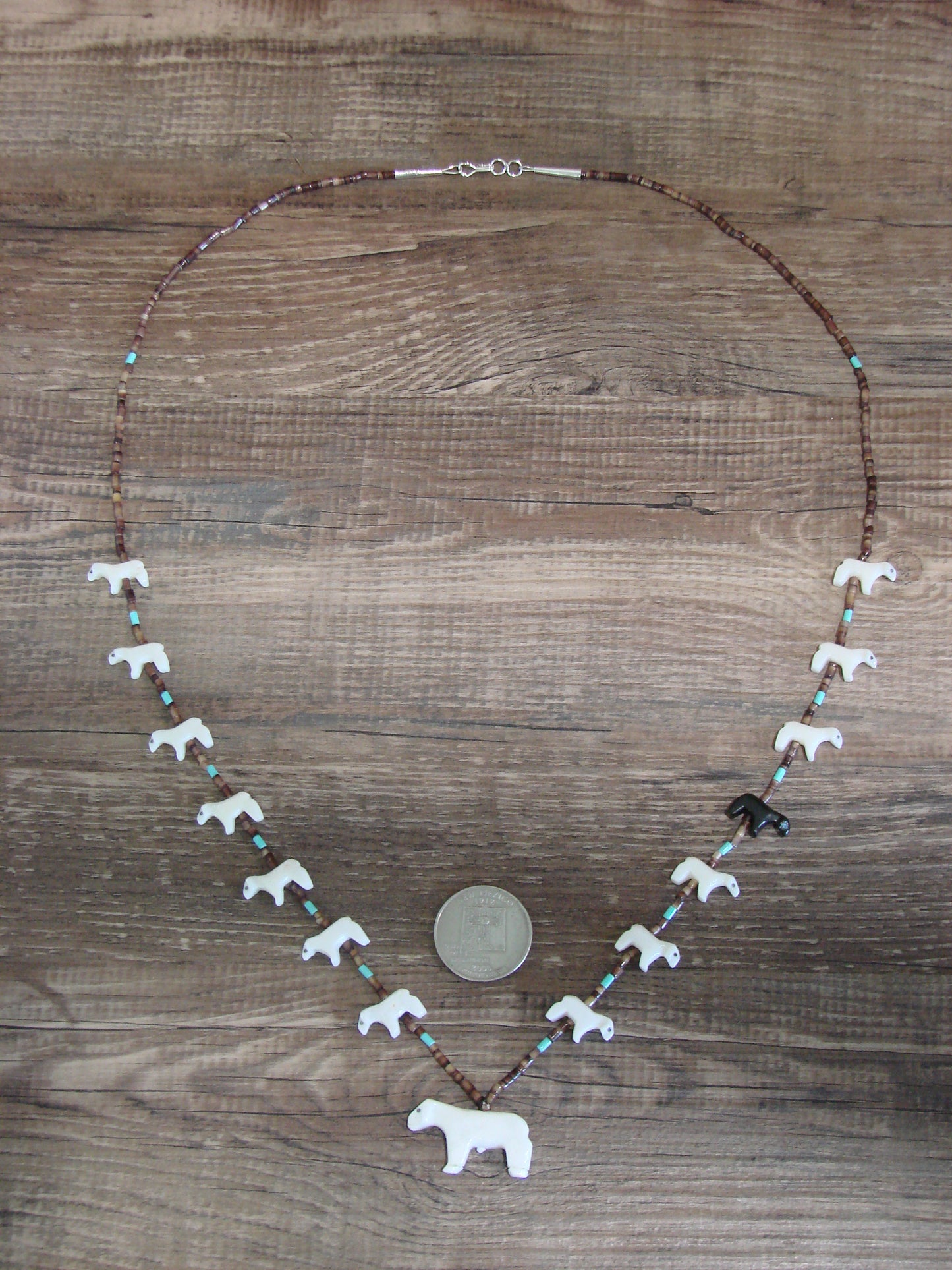 Native American Hand Carved Lamb Fetish Necklace - Laate
