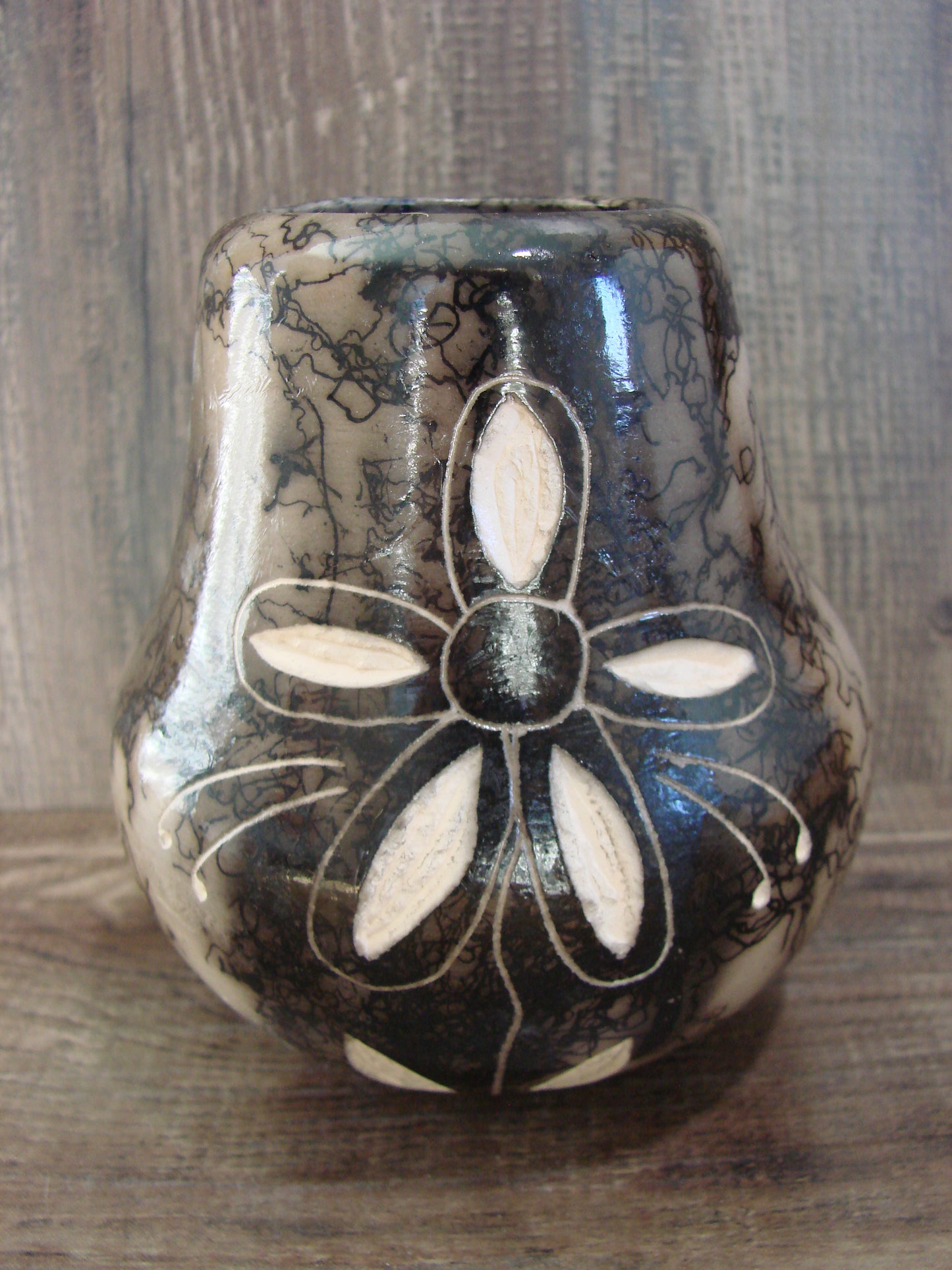 Native American Navajo Indian Horse Hair Pottery by Vail