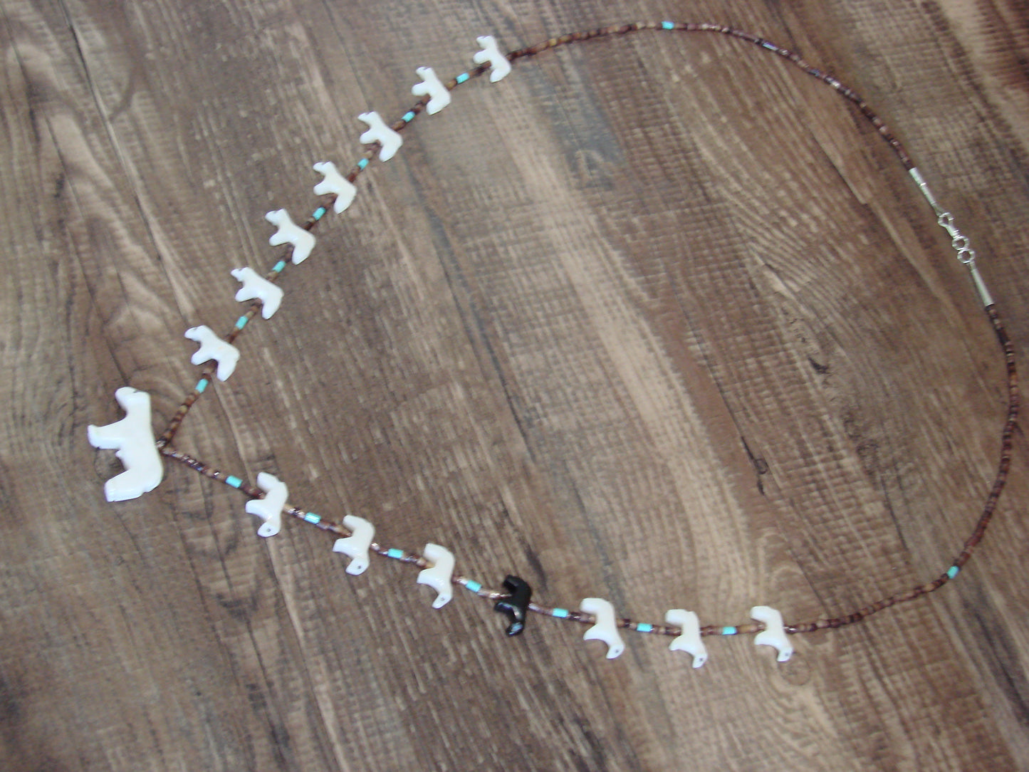 Native American Hand Carved Lamb Fetish Necklace - Laate