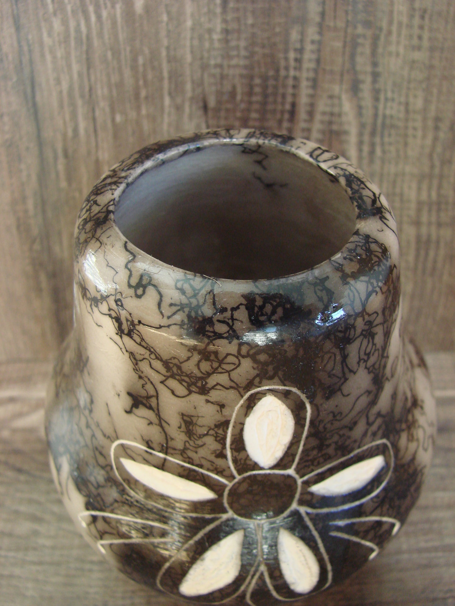 Native American Navajo Indian Horse Hair Pottery by Vail