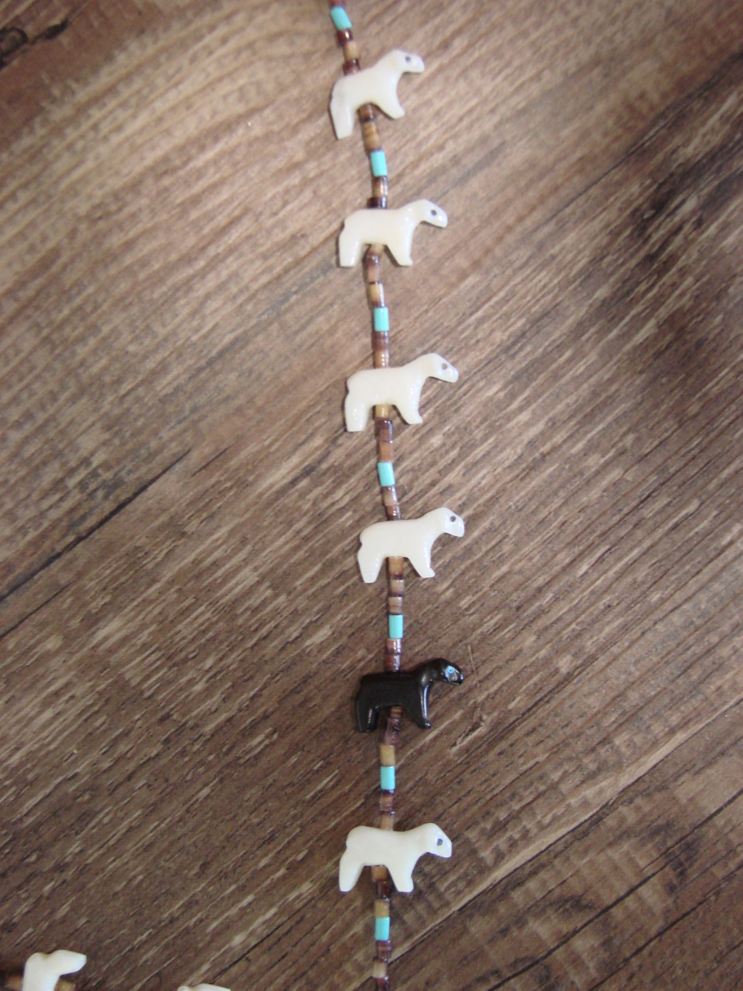 Native American Hand Carved Lamb Fetish Necklace - Laate