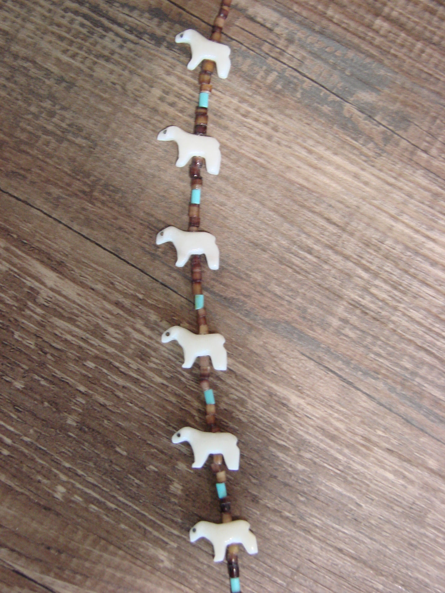 Native American Hand Carved Lamb Fetish Necklace - Laate
