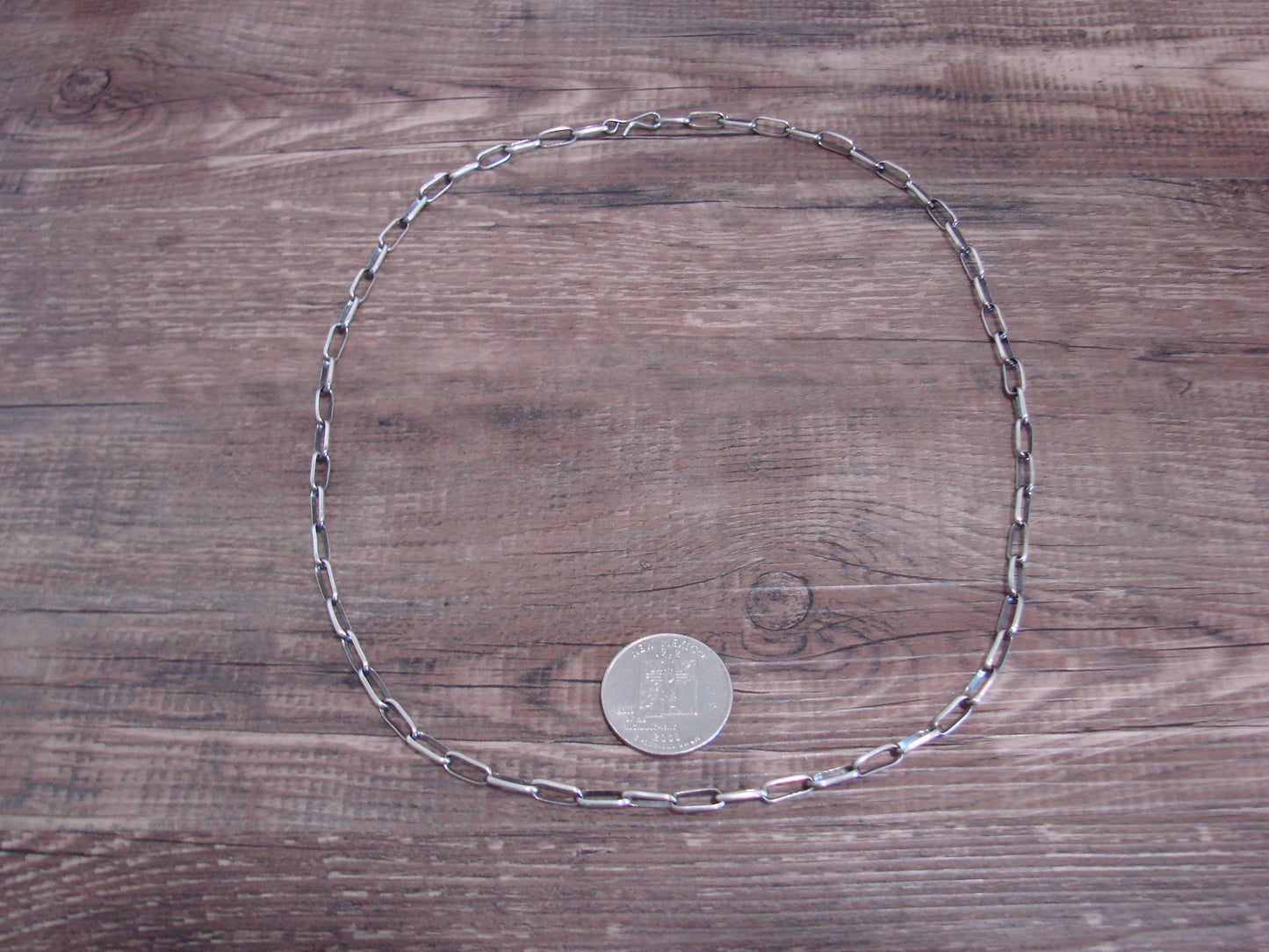 Native American Sterling Silver 20" Link Chain Link Necklace - Yazzie
