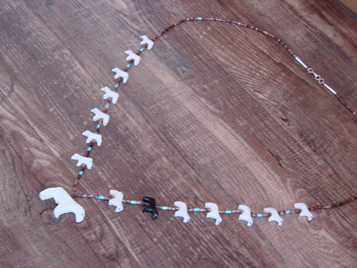 Native American Hand Carved Lamb Fetish Necklace - Laate
