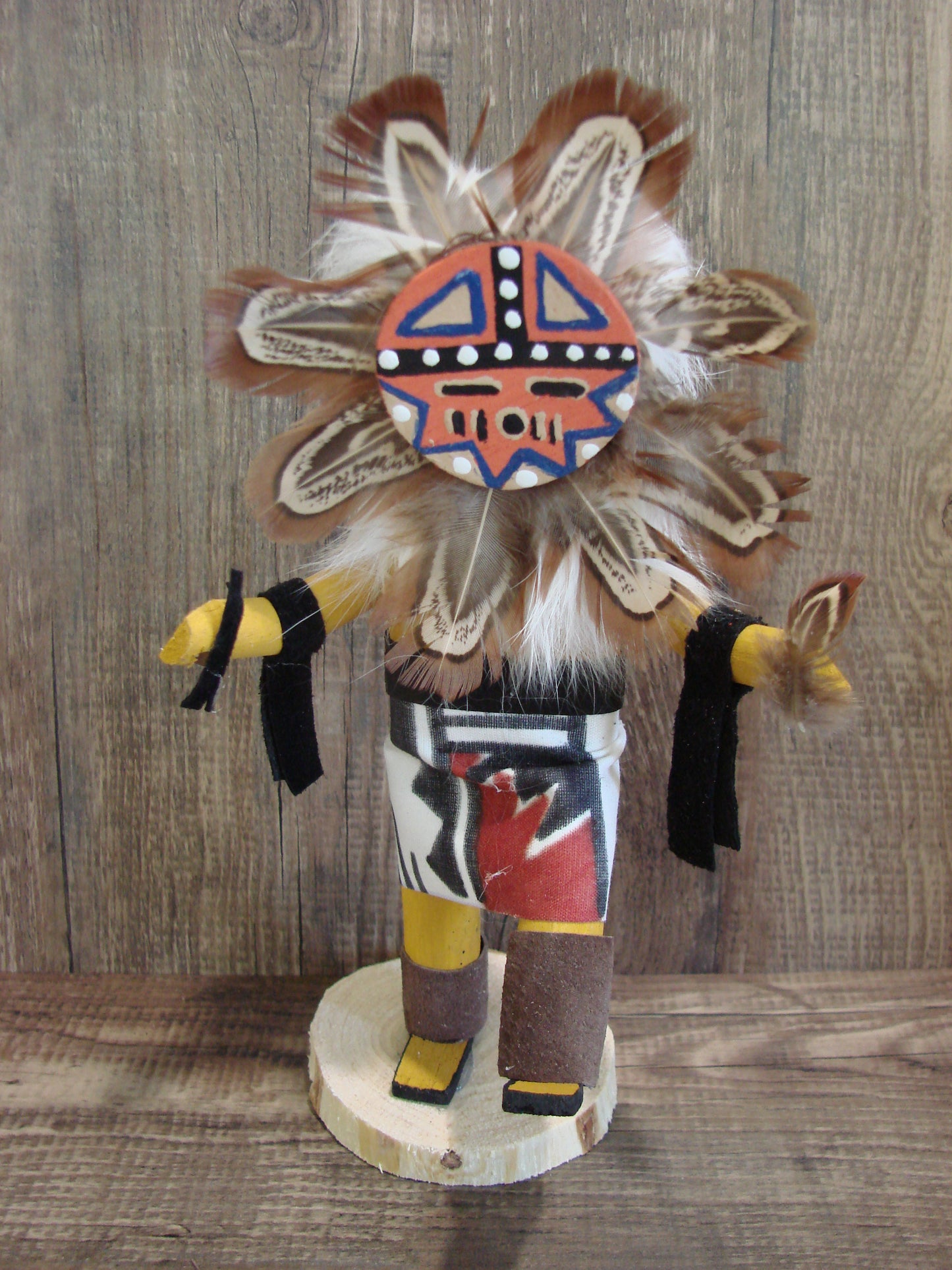 Native American Sunface Kachina Dancer Signed E.W.
