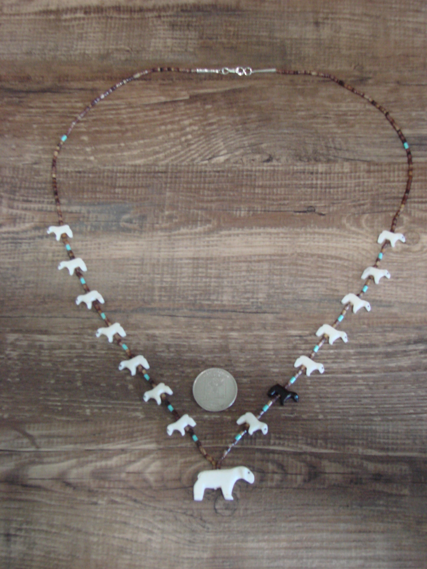 Native American Hand Carved Lamb Fetish Necklace - Laate