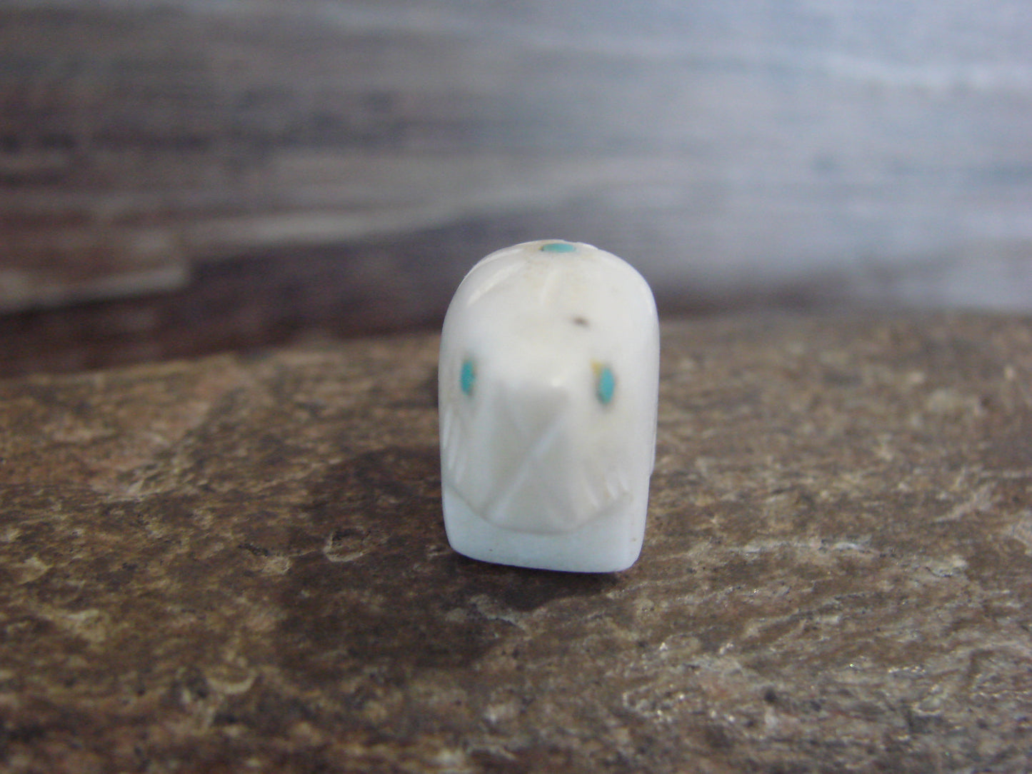 Native American Indian Hand Carved Alabaster Beaver Fetish - B. Phillips