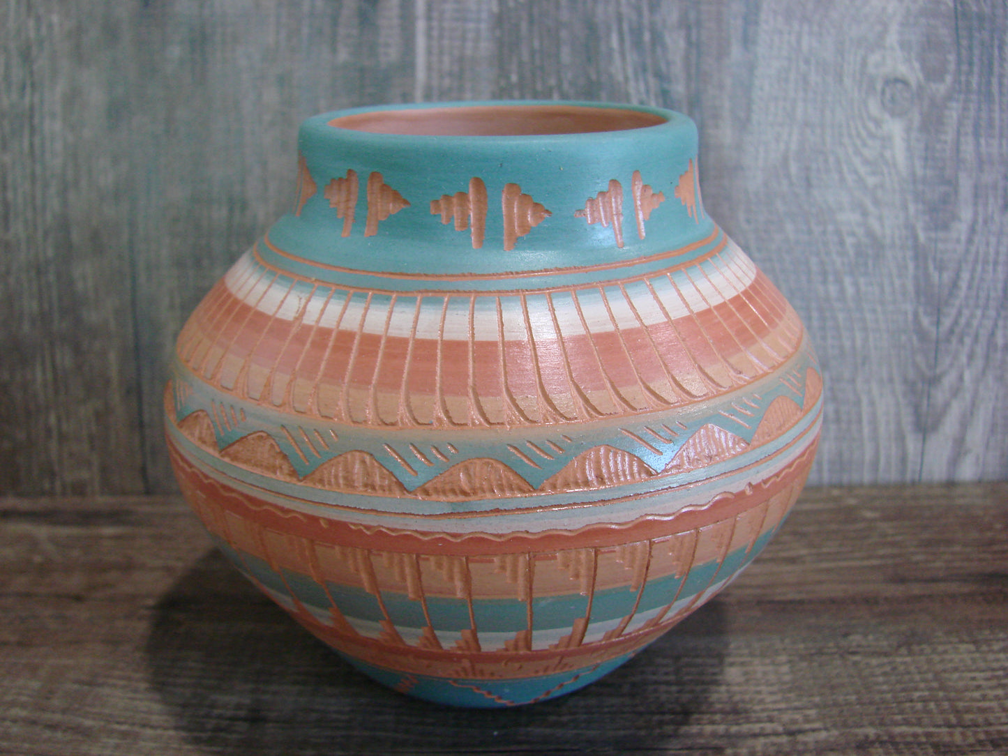 Native American Hand Etched & Hand Painted Pottery - Gilmore