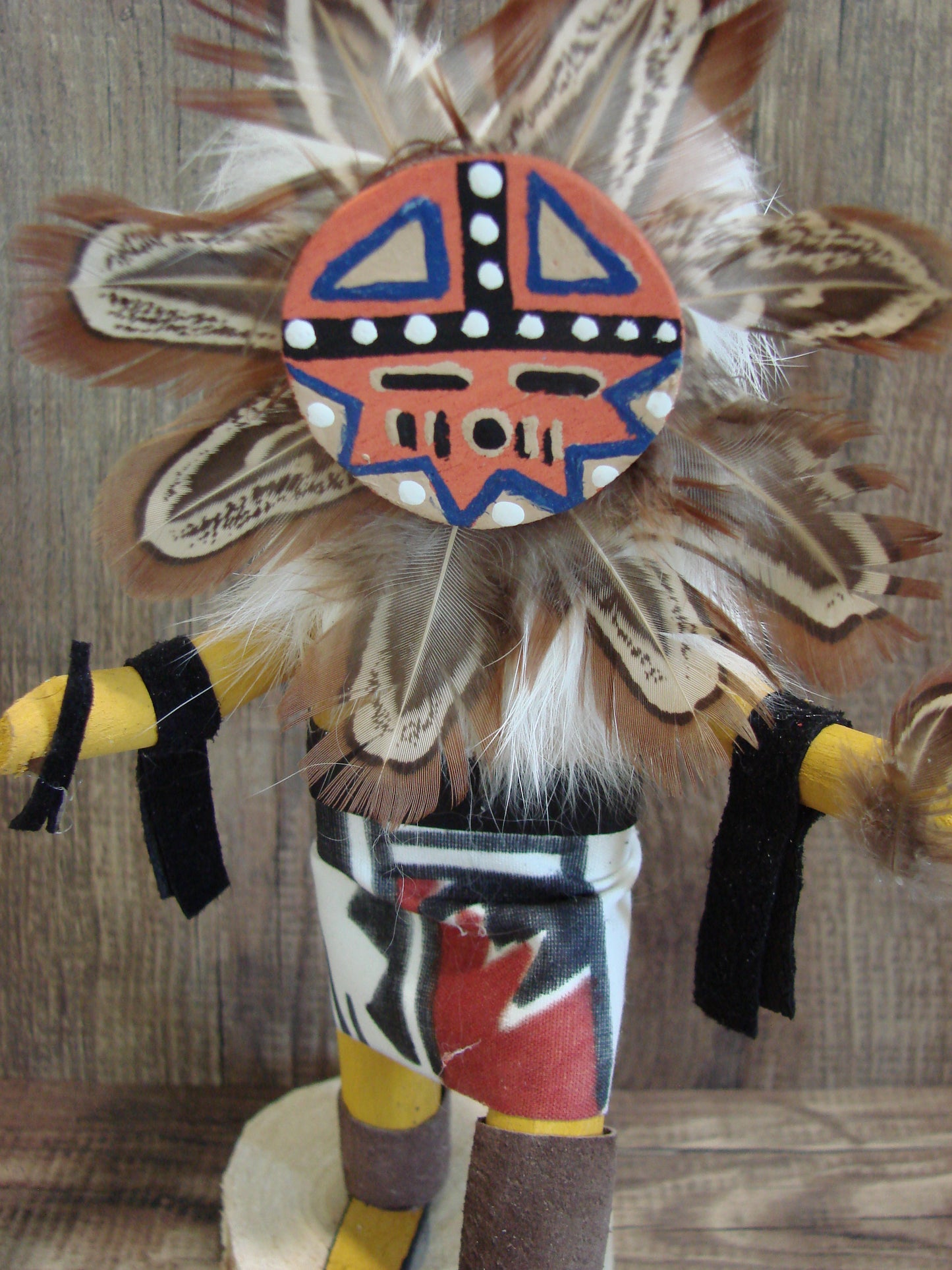 Native American Sunface Kachina Dancer Signed E.W.