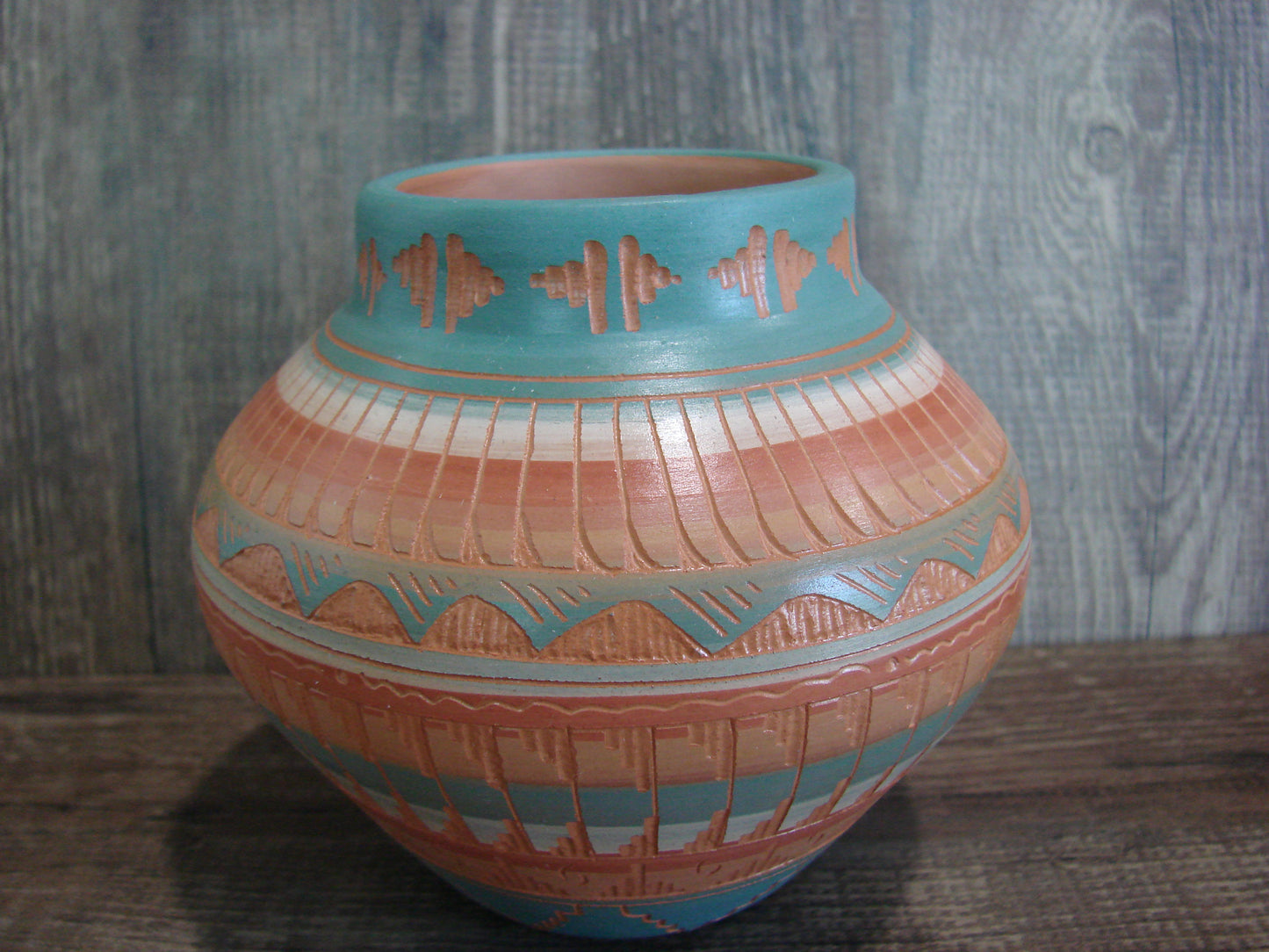 Native American Hand Etched & Hand Painted Pottery - Gilmore