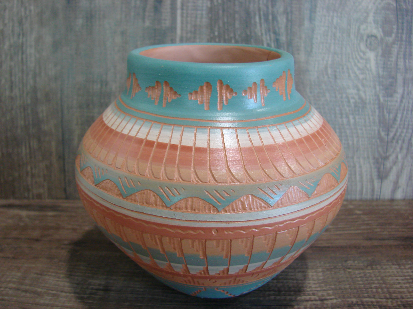 Native American Hand Etched & Hand Painted Pottery - Gilmore