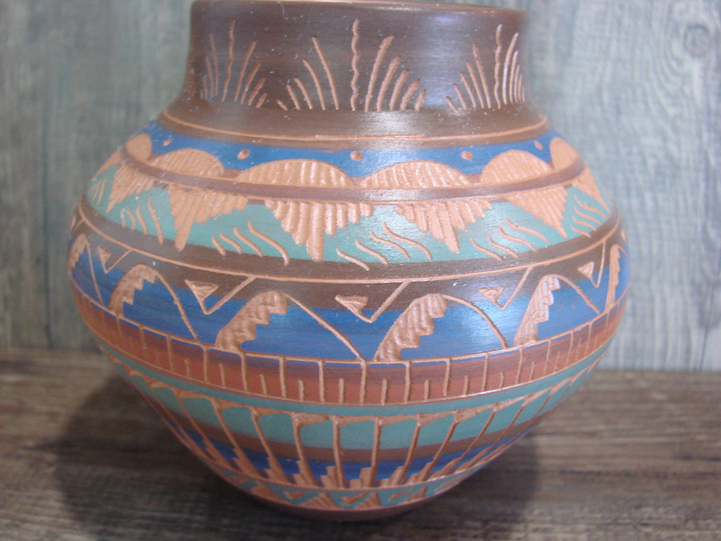 Native American Hand Etched & Hand Painted Pottery - Gilmore