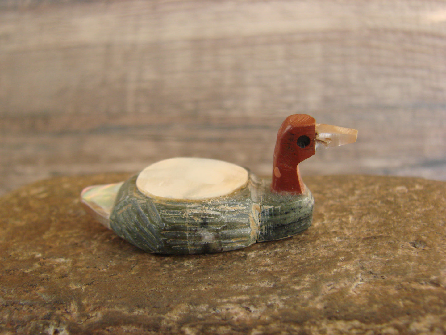 Native American Zuni Hand Carved Duck Fetish - Boone