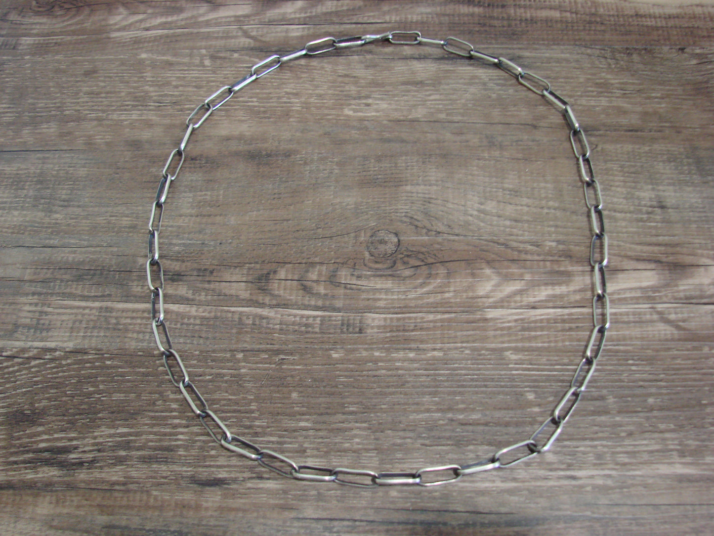 Native American Sterling Silver 24" Link Chain Link Necklace - Yazzie