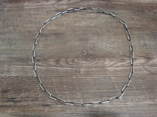 Native American Sterling Silver 24" Link Chain Link Necklace - Yazzie
