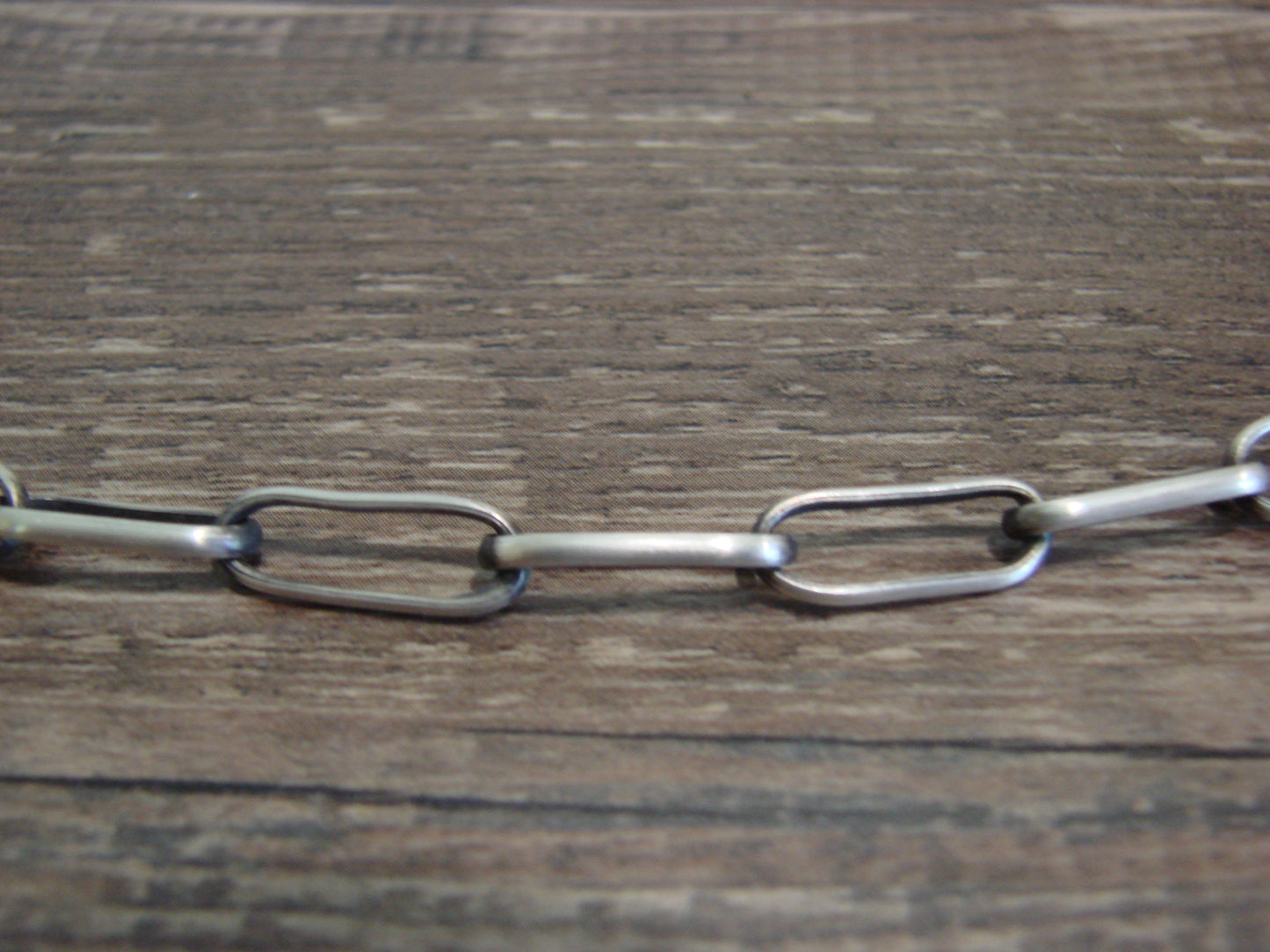 Native American Sterling Silver 24" Link Chain Link Necklace - Yazzie