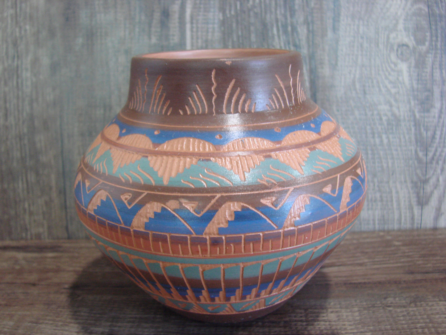 Native American Hand Etched & Hand Painted Pottery - Gilmore