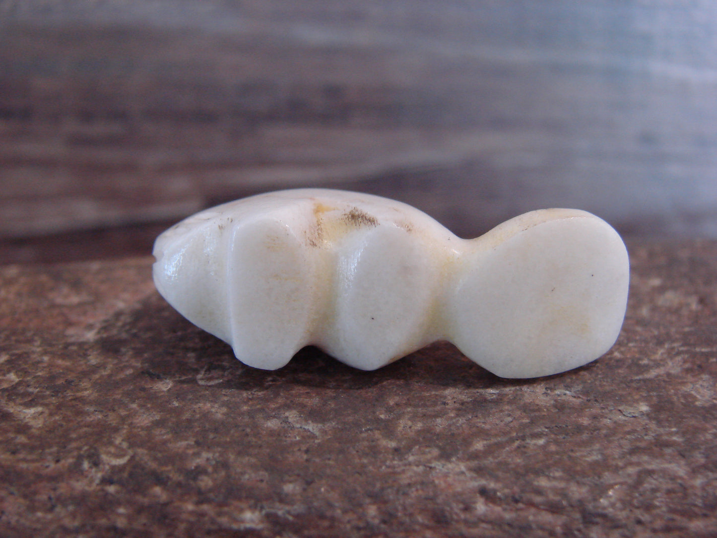Native American Indian Hand Carved Alabaster Beaver Fetish - B. Phillips