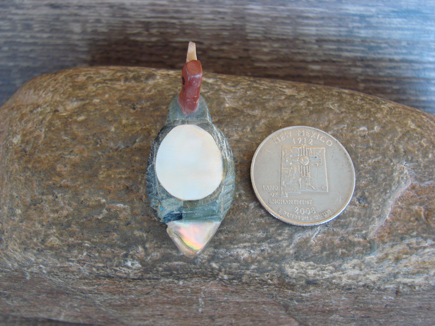 Native American Zuni Hand Carved Duck Fetish - Boone