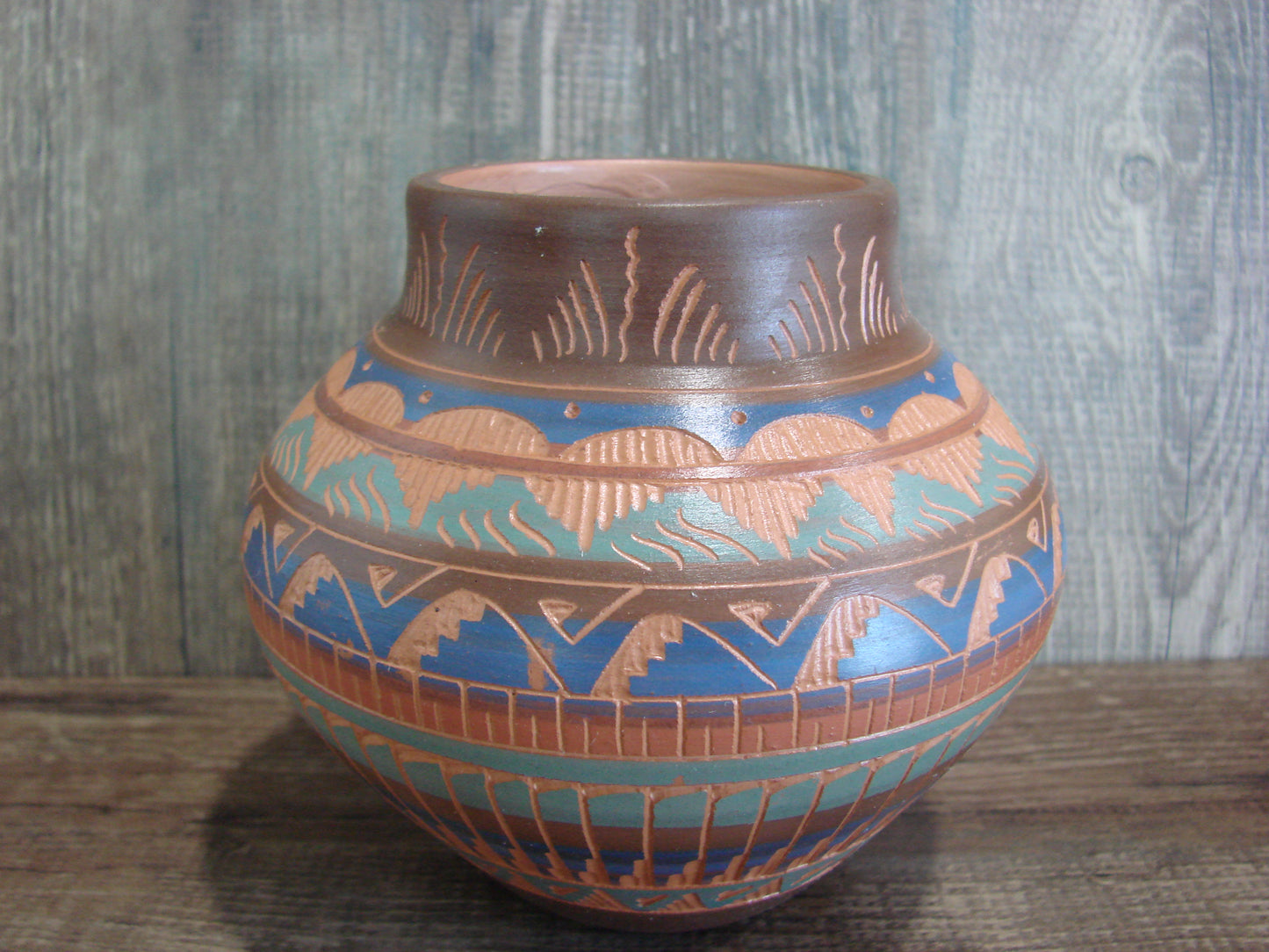 Native American Hand Etched & Hand Painted Pottery - Gilmore