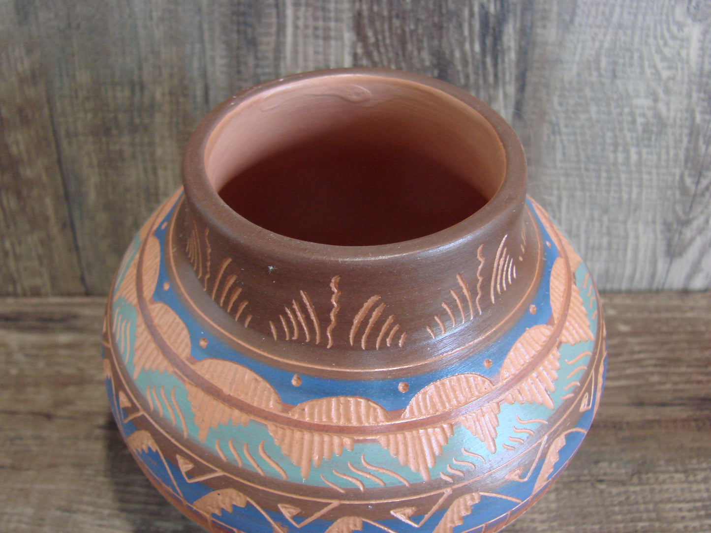 Native American Hand Etched & Hand Painted Pottery - Gilmore