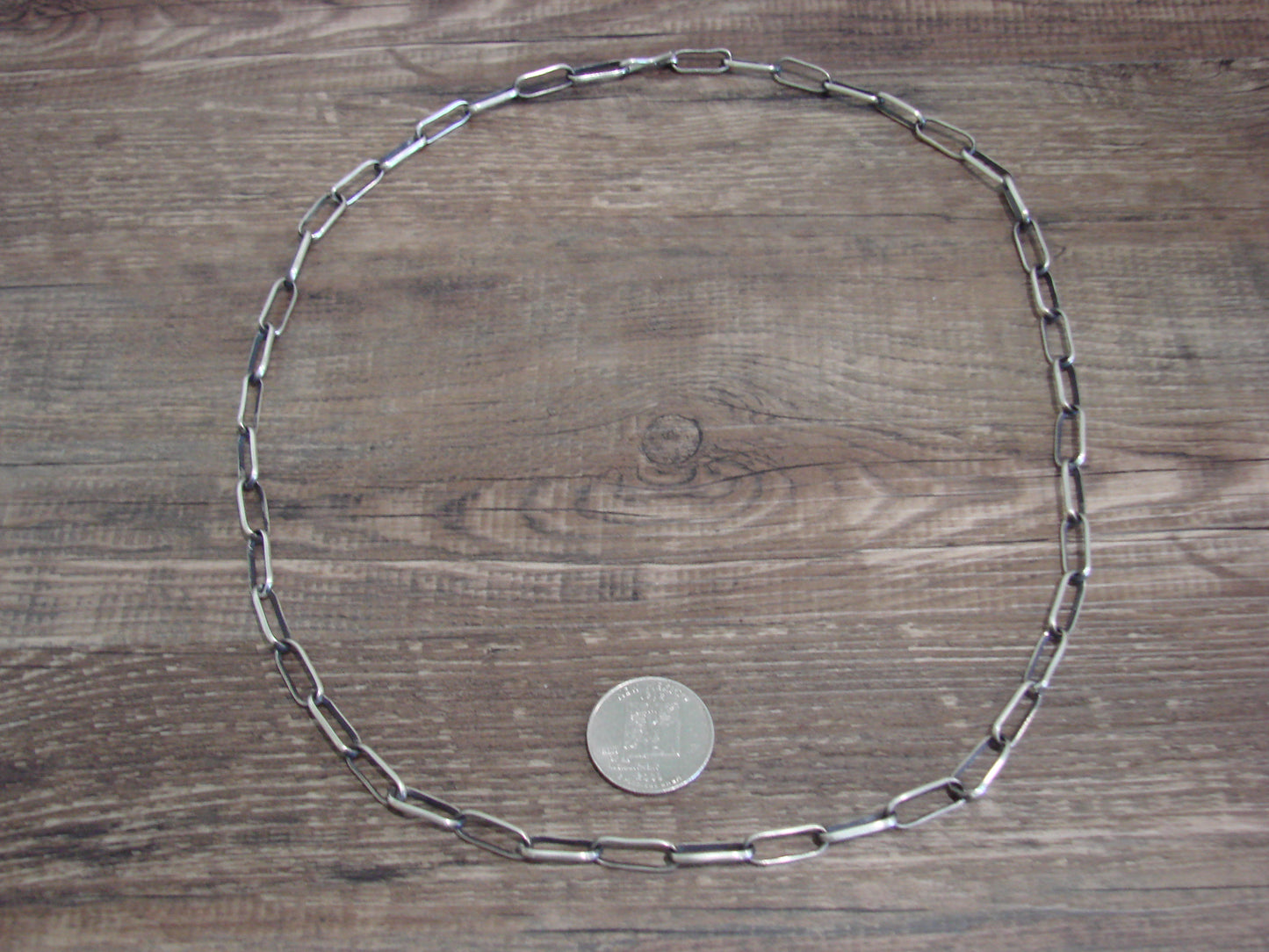 Native American Sterling Silver 24" Link Chain Link Necklace - Yazzie
