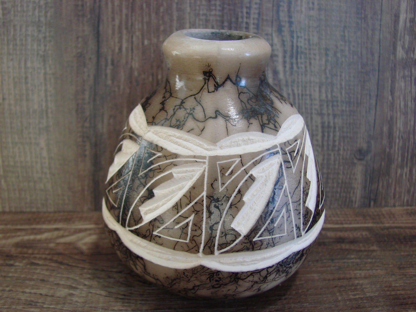 Native American Navajo Indian Horse Hair Pottery by Vail